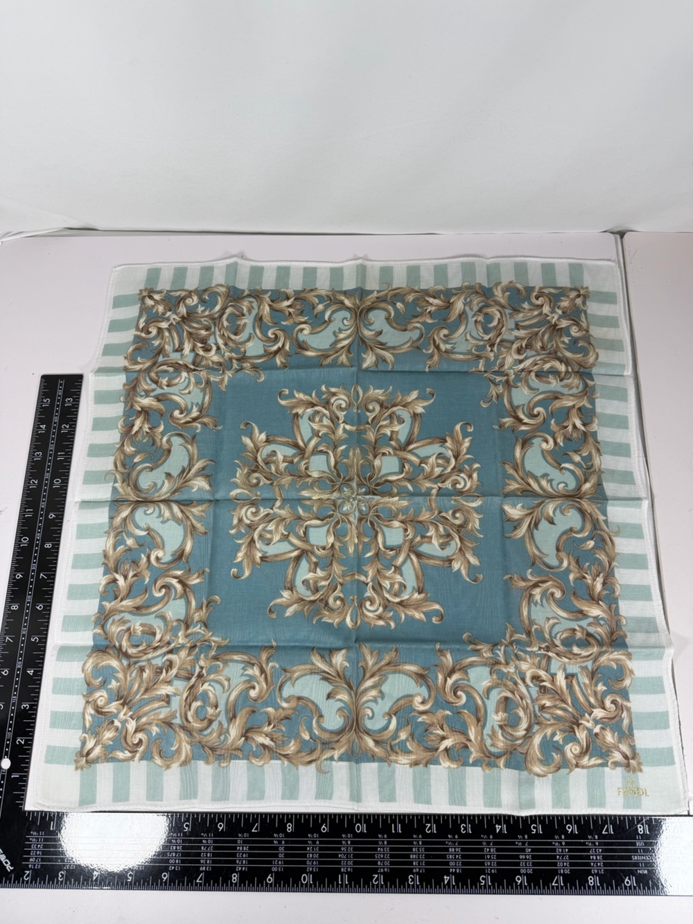 Vintage Fendi Japan Cotton Scarf Square Handkerchief